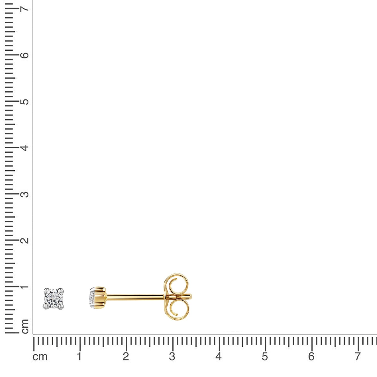 Ohrstecker 585/- Gold rhodiniert (teil) 0,3cm Brillant 0,10ct.