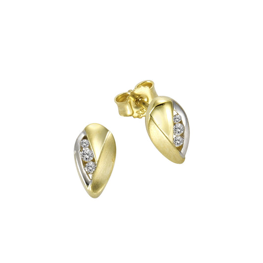 Ohrringe Gold 333 mit 6x Zirkonia weiß