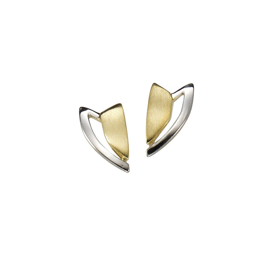 Ohrringe Gold 333 zweifarbig glanz matt