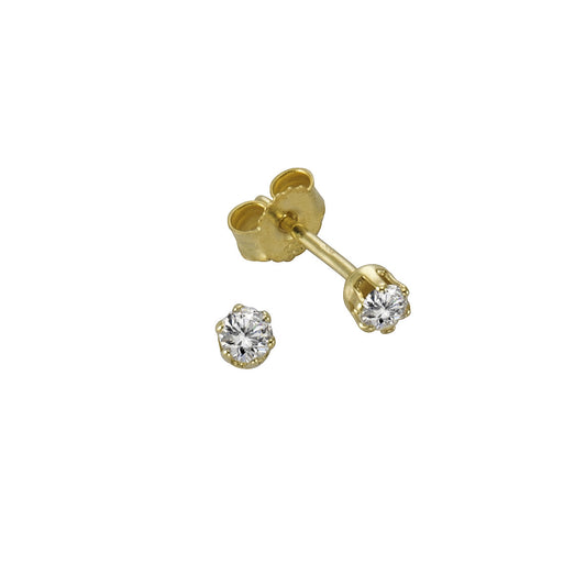 Ohrringe Gold 333 Gold Zirkonia Stein weiß 2,75mm
