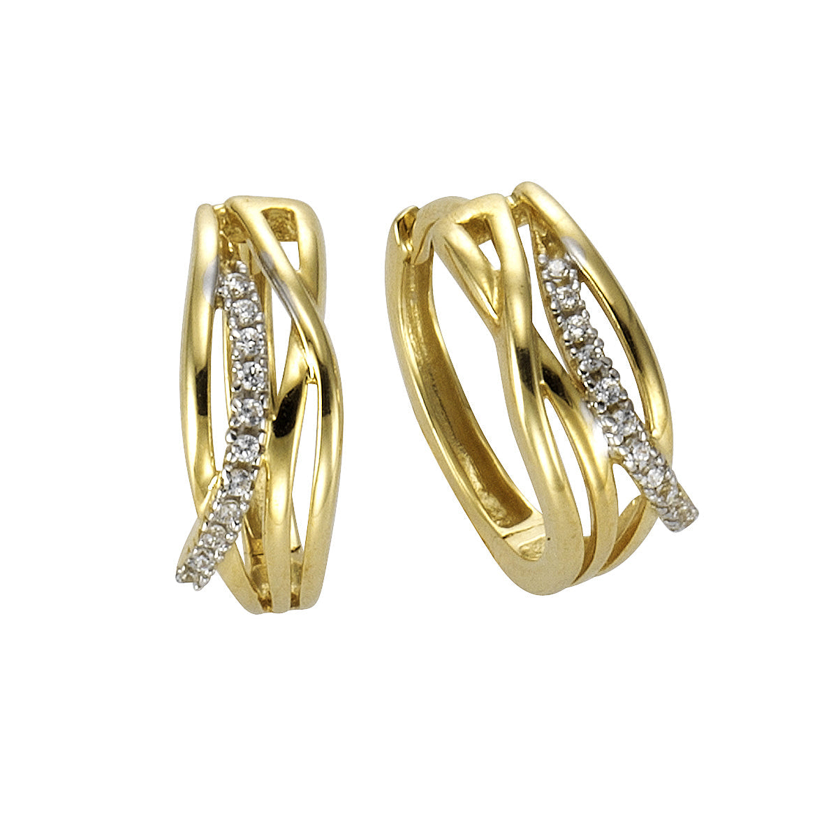Creole 333/- Gold 1,5cm Zirkonia