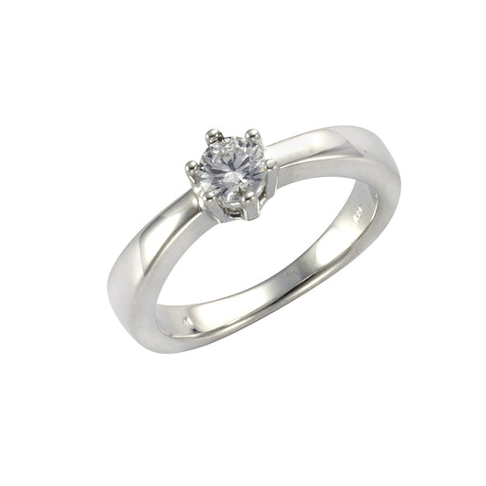 Ring aus 925 Sterling Silber rhodiniert mit Zirkonia