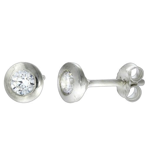 Ohrringe Silber 925 rhodiniert Ohrstecker Zirkonia