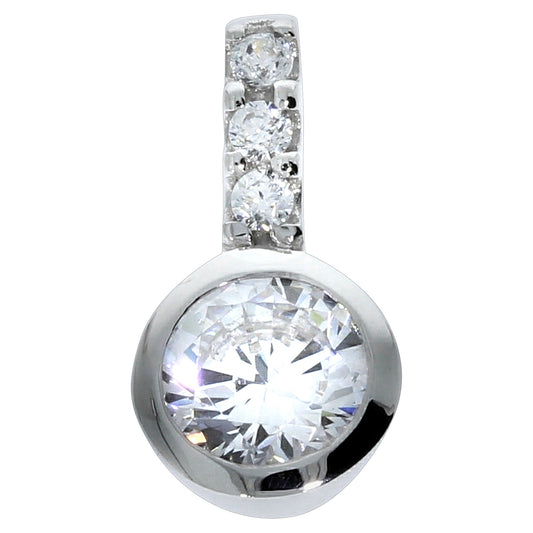 Anhänger 925 Sterling Silber rhodiniert mit 4x weiße Zirkonia