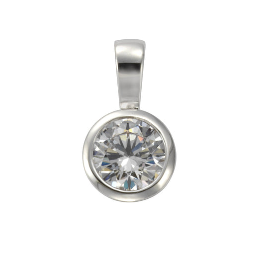 Anhänger 925 Sterling Silber rhodiniert mit weißem Zirkonia