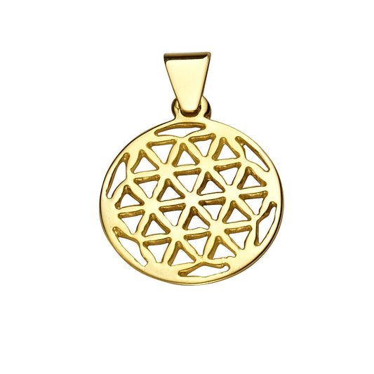 Anhänger Gold 333 Motiv Blume des Lebens mit 1,7cm Länge