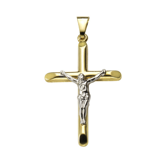 Anhänger Gold 333 Motiv Kreuz zweifarbig