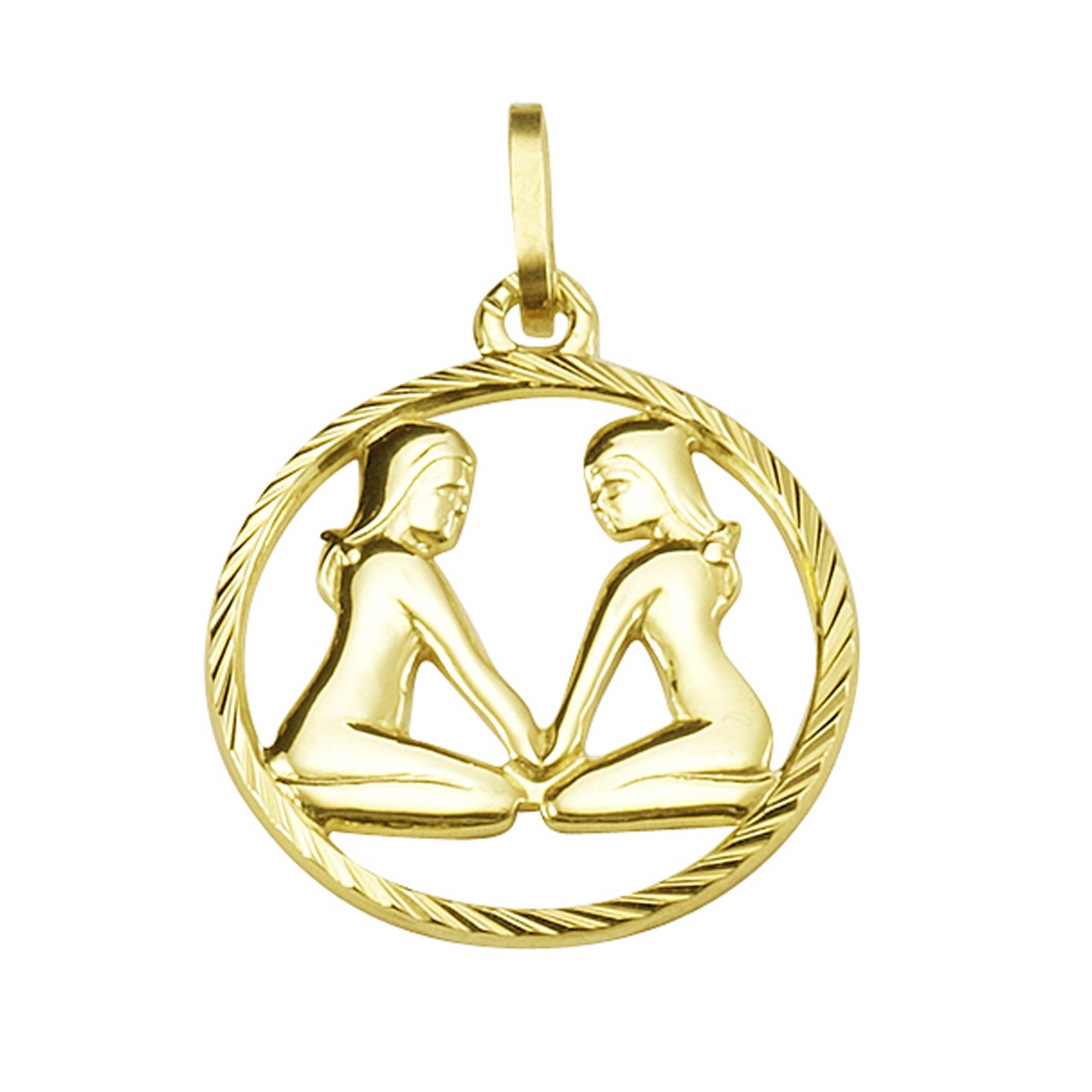 Echtschmuck Anhänger Unisex 333er Gelbgold Sternzeichen Zwillinge 2