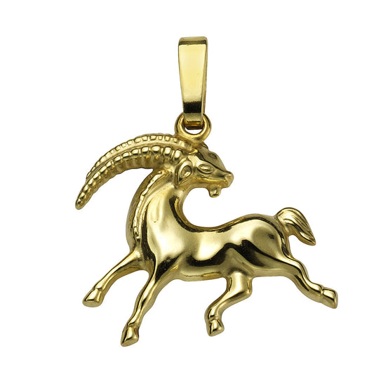 Anhänger aus 333/- Gelbgold Sternzeichen Steinbock plastisch