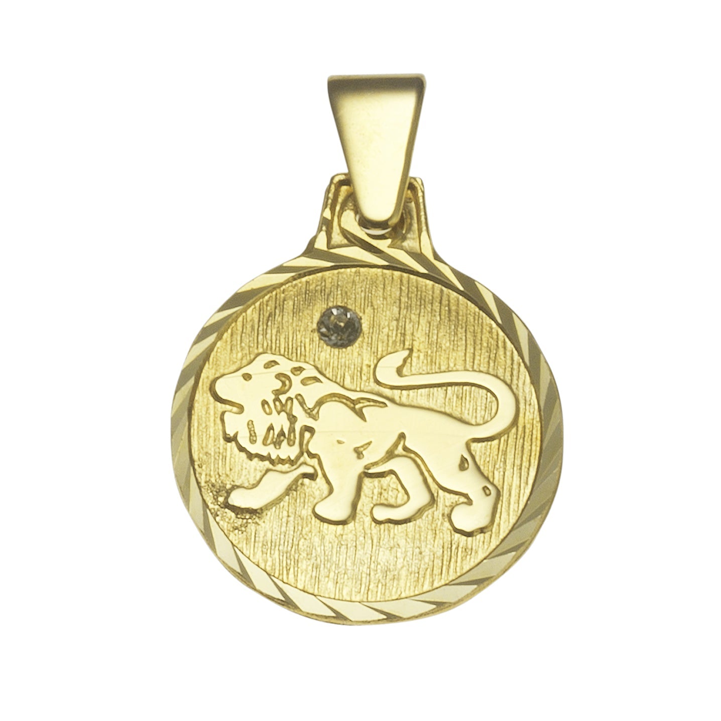Anhänger Sternzeichen Löwe 333/- Gold 1,7cm Kristall