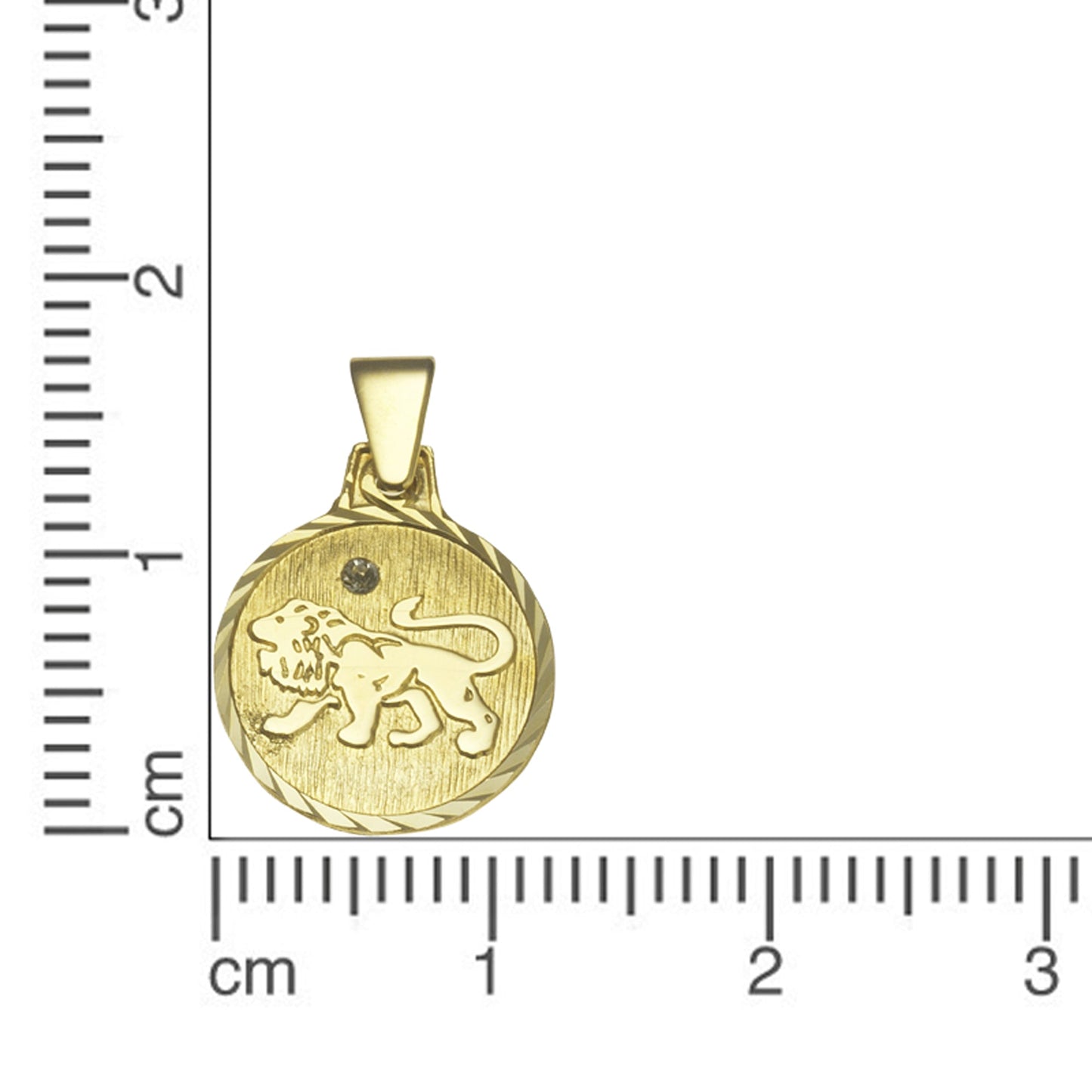 Anhänger Sternzeichen Löwe 333/- Gold 1,7cm Kristall