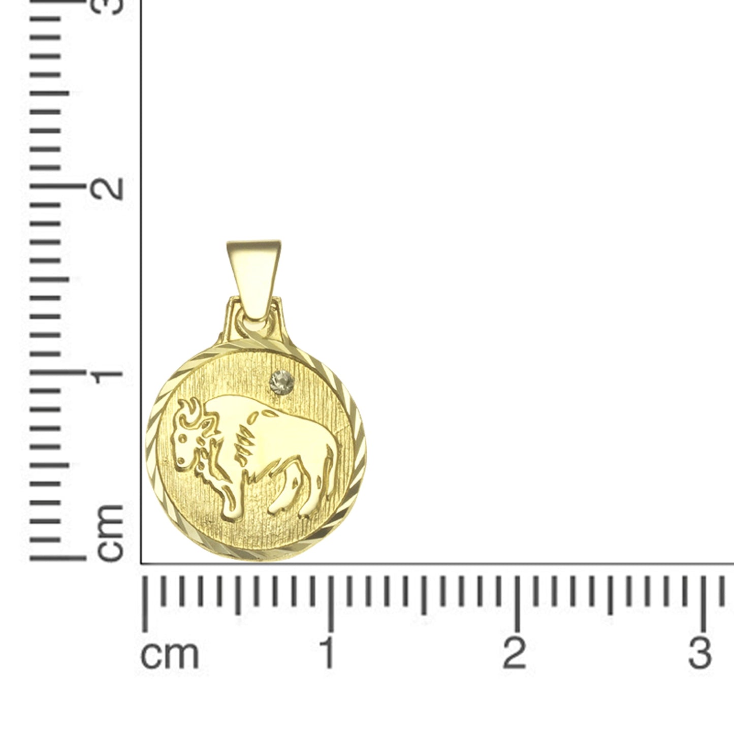 Anhänger Sternzeichen Stier 333/- Gold 1,7cm Kristall
