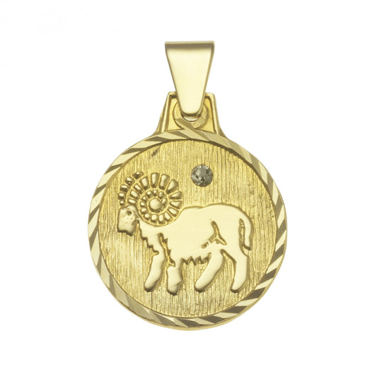 Echtschmuck Anhänger Sternzeichen Widder Unisex 333er Gelbgold 1