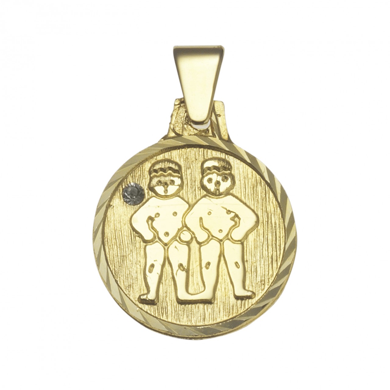 Echtschmuck Anhänger Sternzeichen Zwillinge Unisex 333er Gelbgold 1