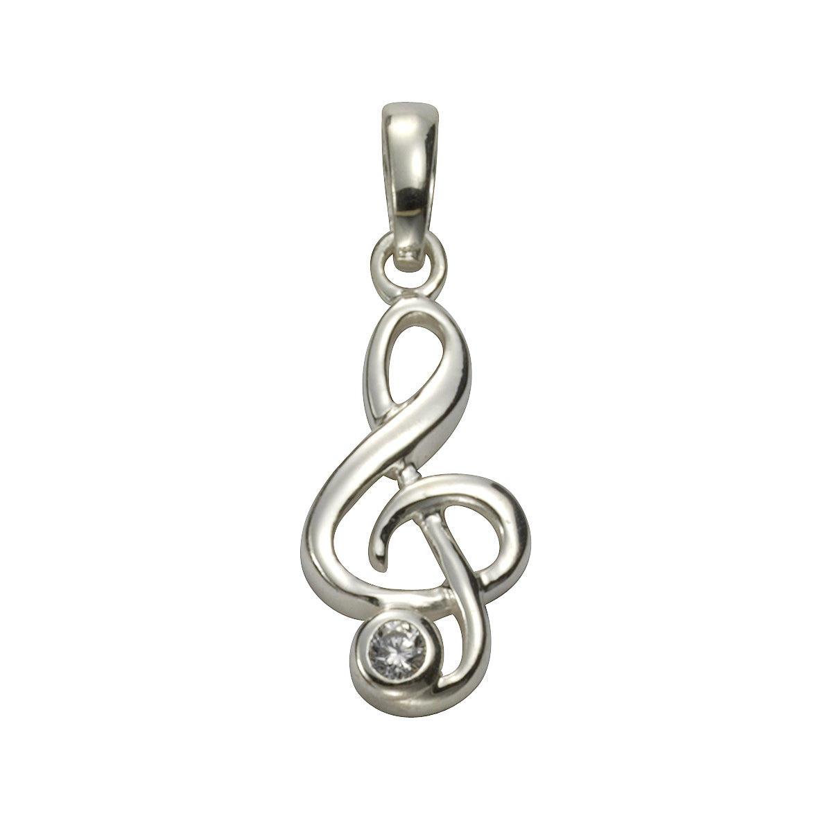 Anhänger 925/- Sterling Silber rhodiniert 1,9cm Zirkonia