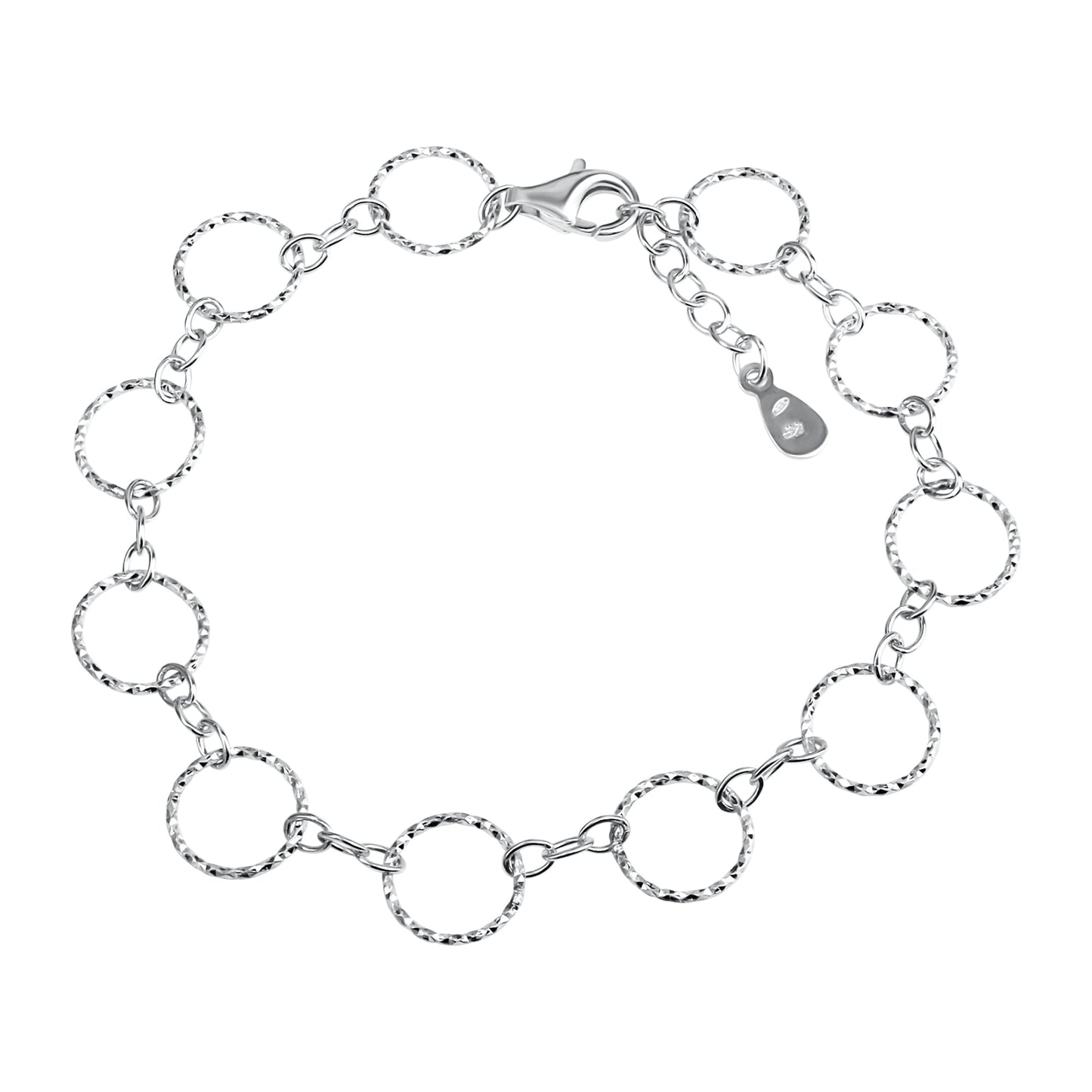 Armband Gliederarmband 925/- Sterling Silber rhodiniert 18,5cm