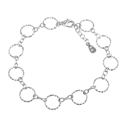 Armband aus 925/- Sterling Silber rhodiniert strukturiert und diamantiert