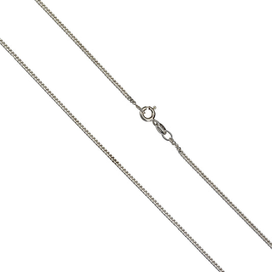 Halskette aus 925/- Sterling Silber rhodiniert Panzerkette mit Federring 38 cm lang