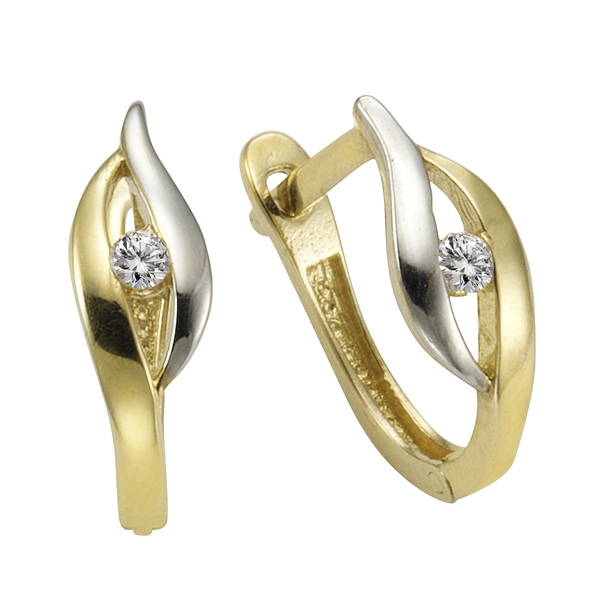 Creolen 375/- Gold 1,55cm Zirkonia