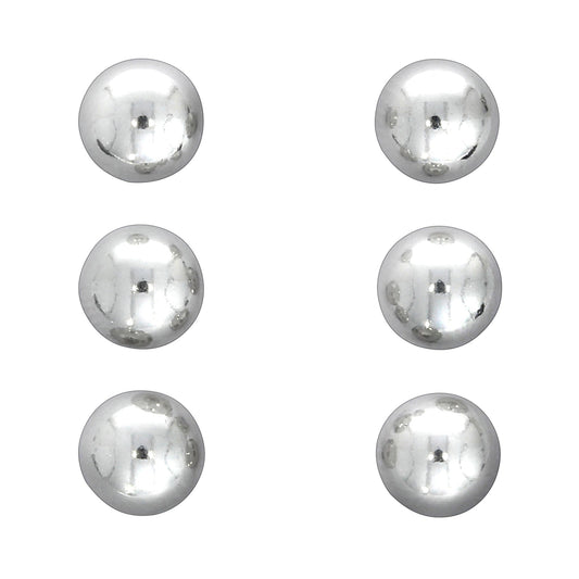 Ohrstecker (3 Paar) aus 925 Silber rhodiniert, Kugel mit 5mm Durchmesser
