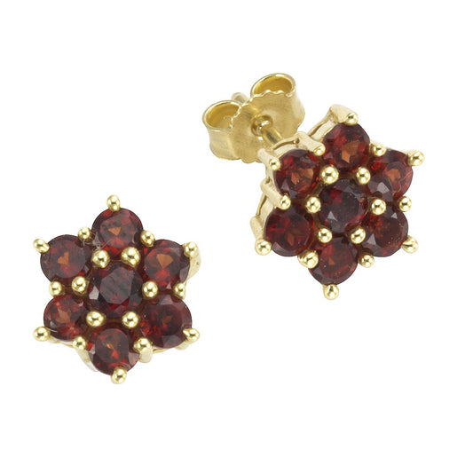 Schmuck Ohrstecker Damen 333er Gelbgold mit Granat 0,8cm, 1 Paar günstig kaufen