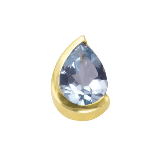 Anhänger 333/- Gelbgold mit 1 Blautopas Stein (beh)