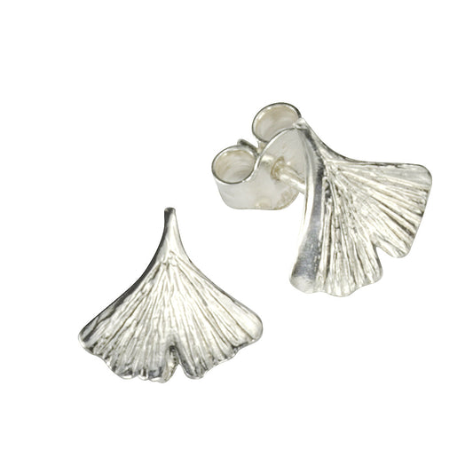 Ohrstecker Ginkgo aus 925/- Sterling Silber mit den Maßen 9x9mm