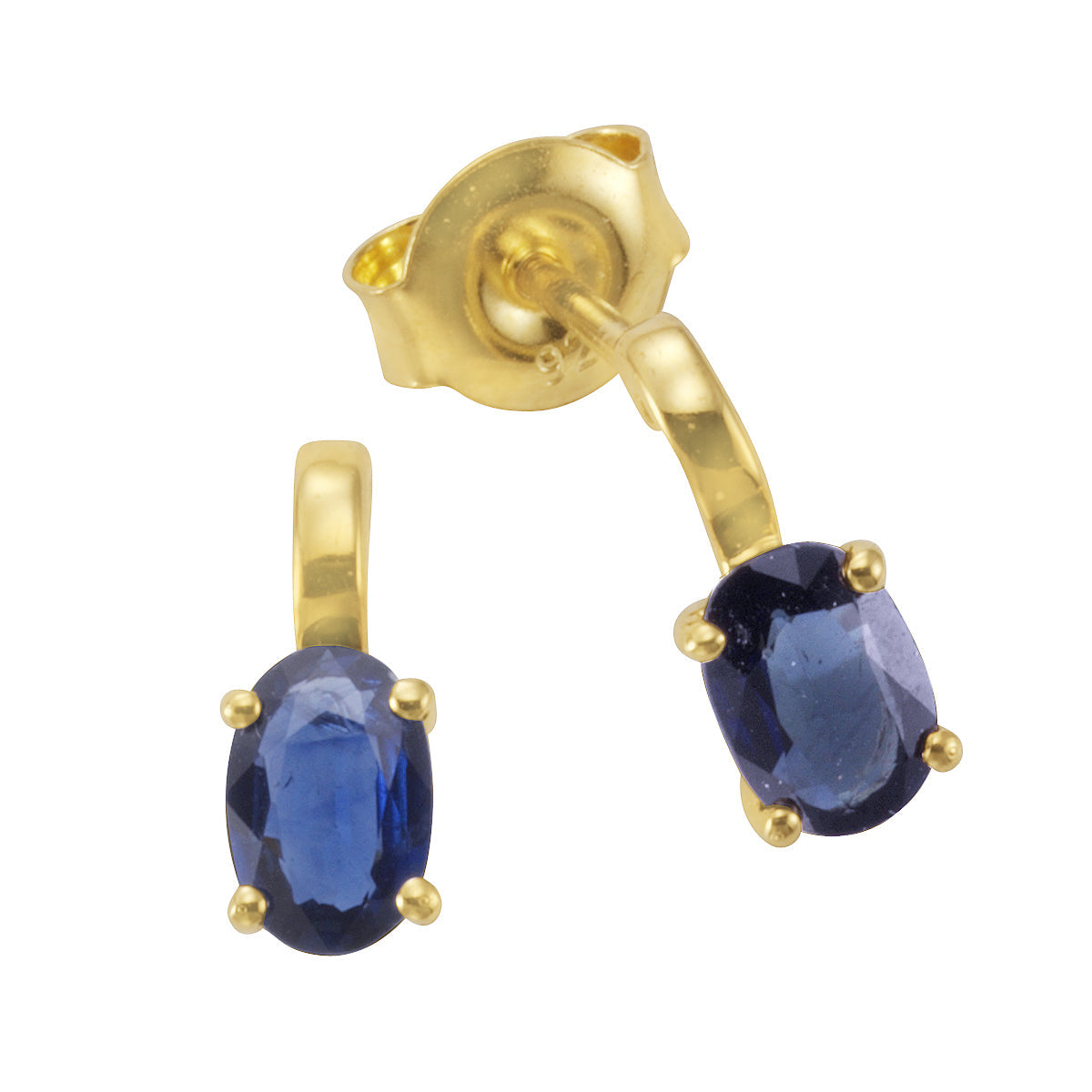 Ohrstecker 333/- Gold 1,0cm Saphir