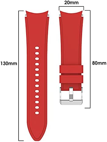 System-S Armband flexibel aus Silikon 20mm für Samsung Galaxy Watch 4 Smartwatch Rot