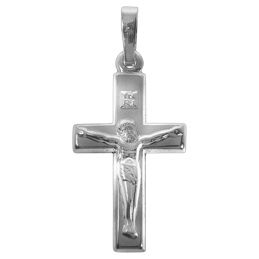 Anhänger SIlber 925 rhodiniert Motiv Kreuz mit Korpus und 2,8cm Länge