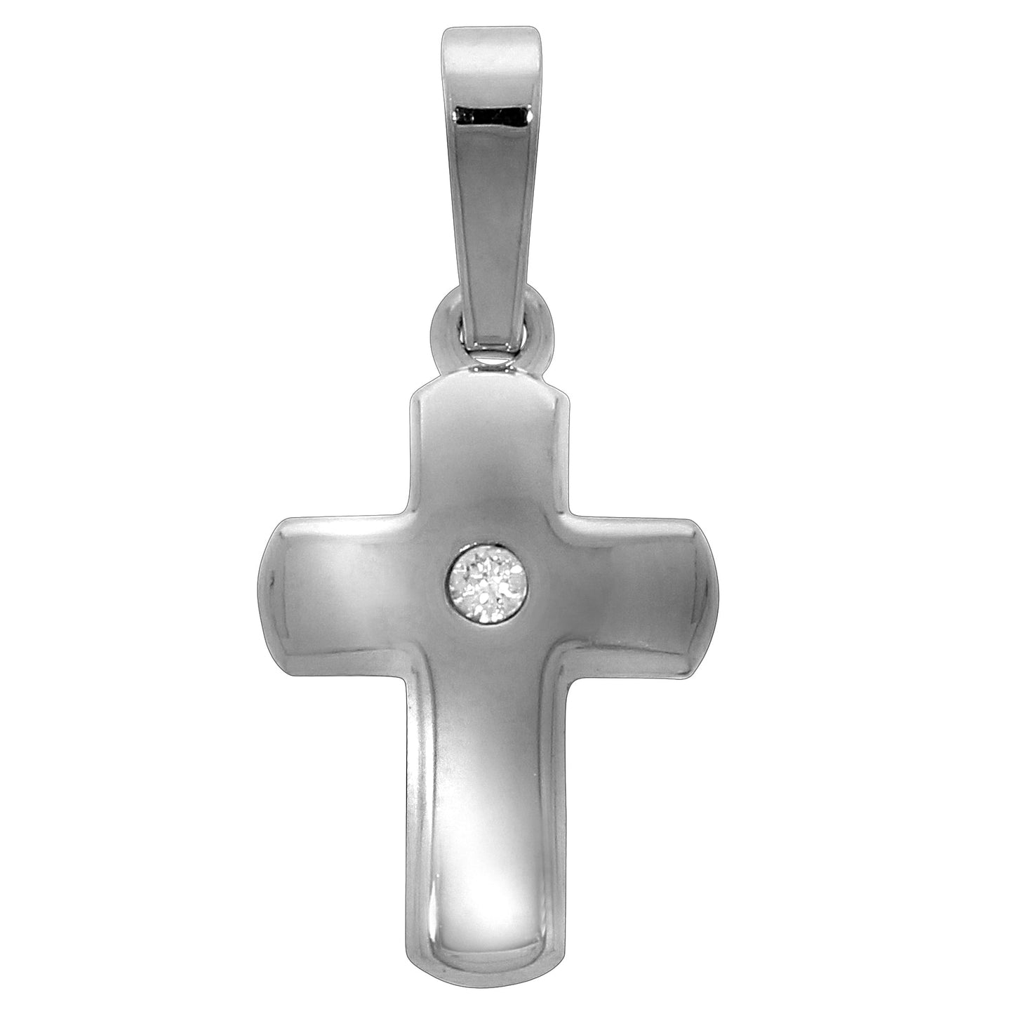 Anhänger 925/- Sterling Silber rhodiniert 1,9cm Zirkonia