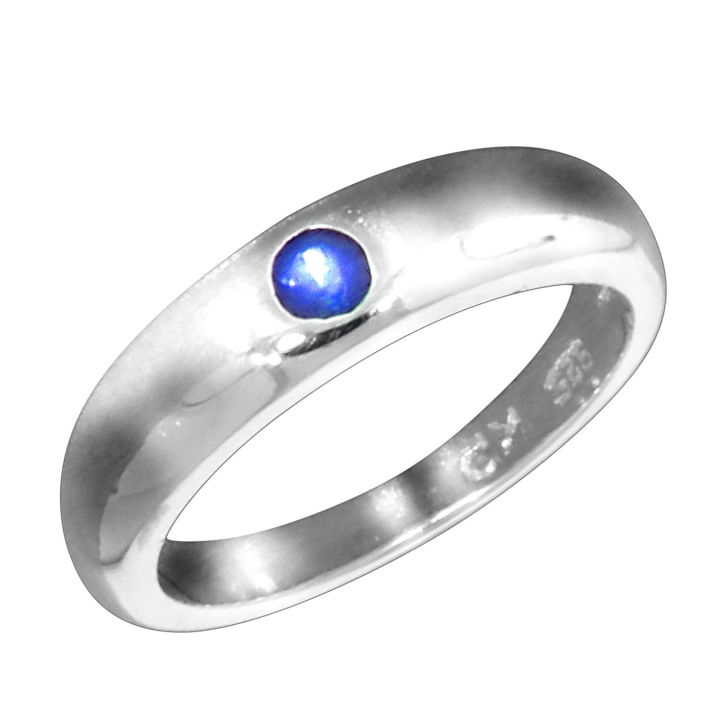 Taufring 925/- Sterling Silber rhodiniert 1,1cm Safir