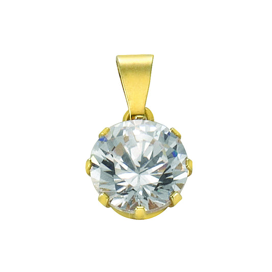 Anhänger Gold 333 mit Zirkonia weiß 7mm