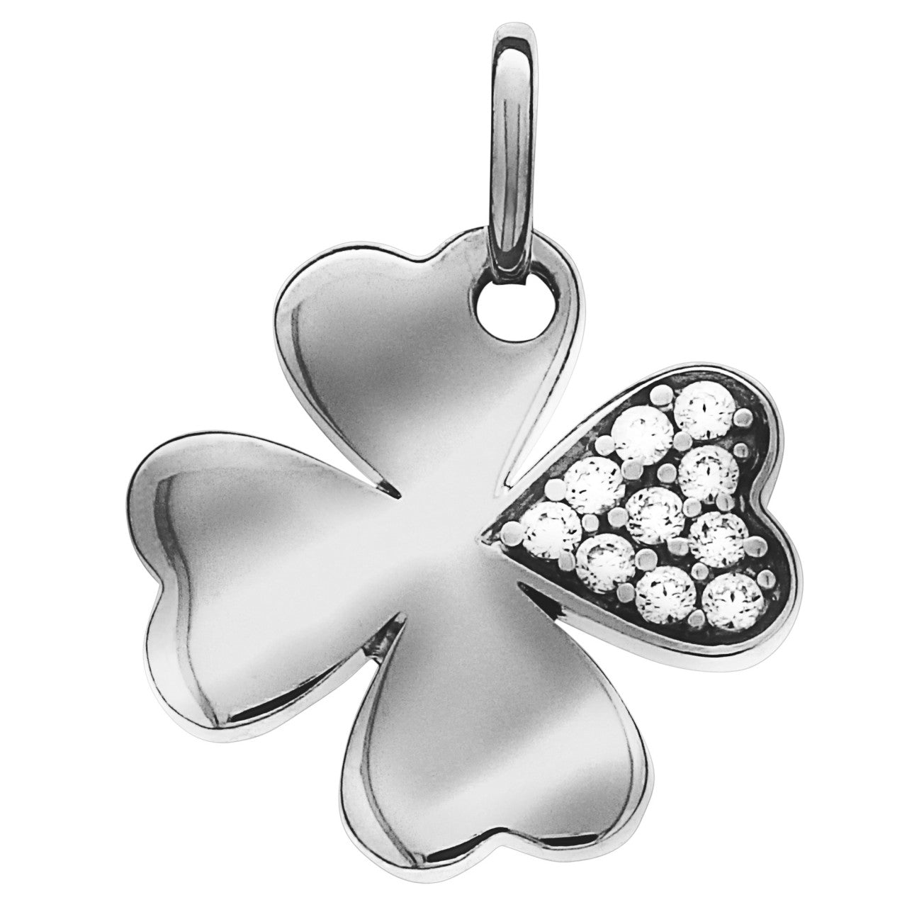 Schmuck Halsketten-Anhänger Damen 925er Sterling Silber Kleeblatt 1,85cm günstig kaufen