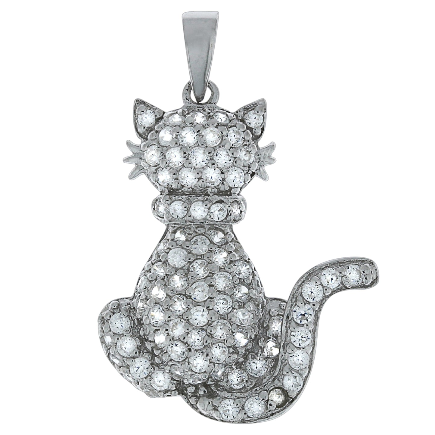 Anhänger 925/- Sterling Silber rhodiniert 3,0cm Zirkonia