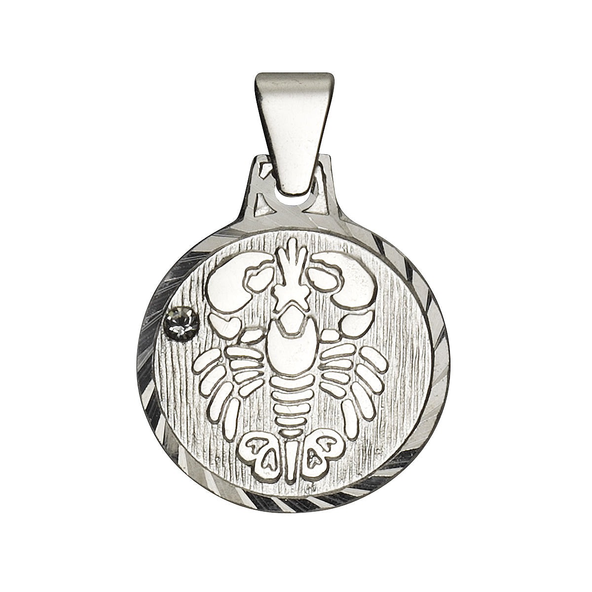 Anhänger 925/- Sterling Silber rhodiniert 1,7cm Kristall