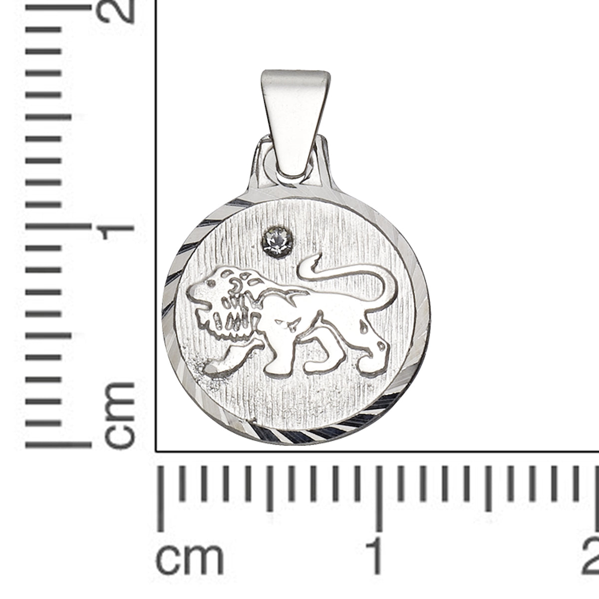 Anhänger 925/- Sterling Silber rhodiniert 1,7cm Kristall