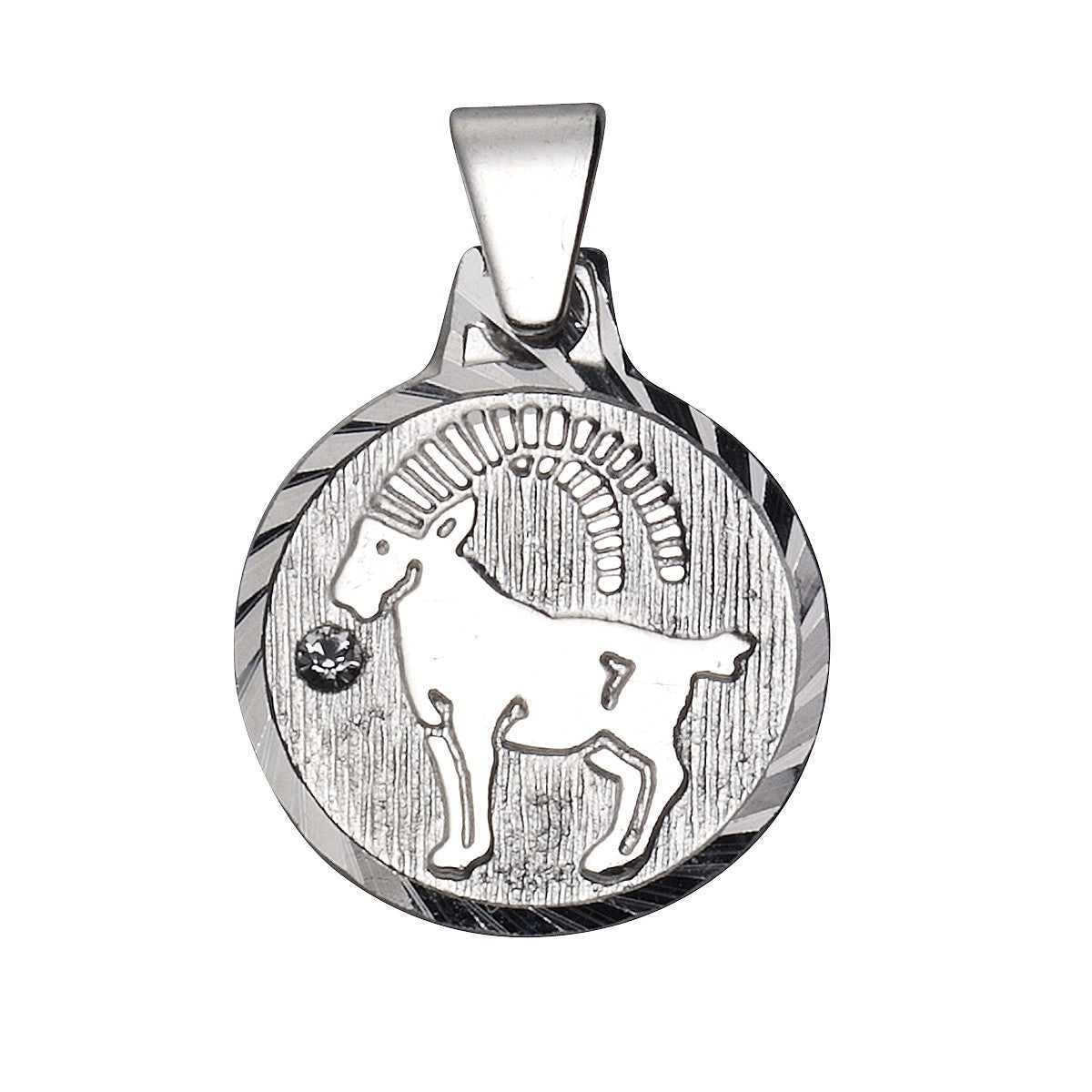 Schmuck Halsketten-Anhänger Unisex 925er Sterling Silber rhod. Sternzeichen Steinbock 1,7cm günstig kaufen