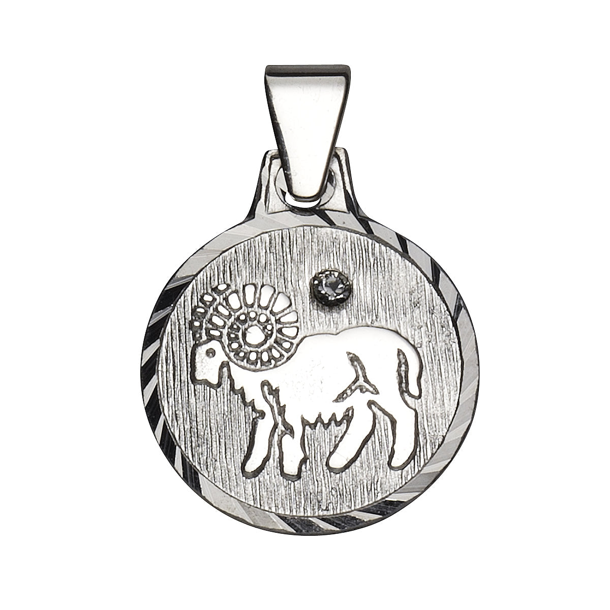 Anhänger 925/- Sterling Silber rhodiniert 1,7cm Kristall