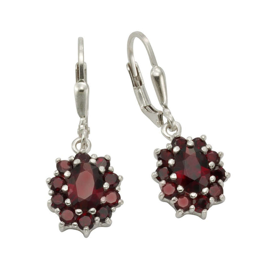 Schmuck Ohrhänger Ohrringe 925er Sterling Silber Granat 3,0cm, 1 Paar günstig kaufen