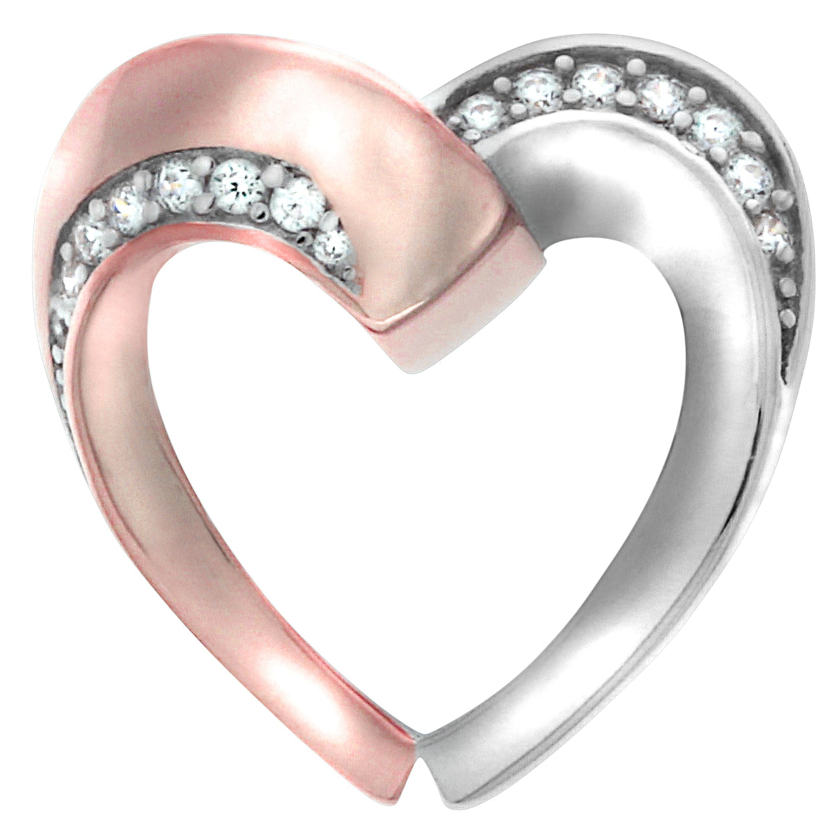 Anhänger 925/- Sterling Silber rotvergoldet (teil) 1,9cm Zirkonia