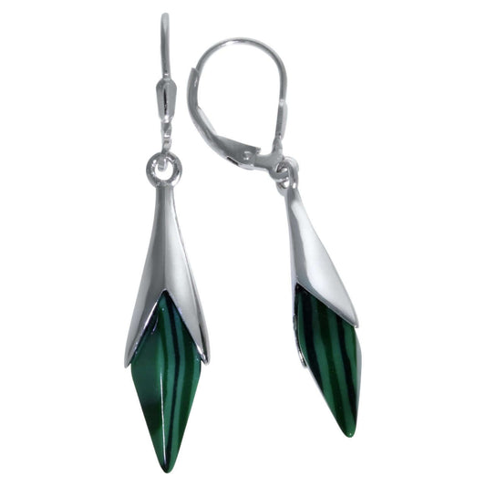 Schmuck Ohrhänger Ohrringe 925er Sterling Silber synth. Malachit 4,6cm, 1 Paar günstig kaufen