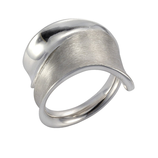 Ring Damen 925 Silber rhodiniert glanz matt