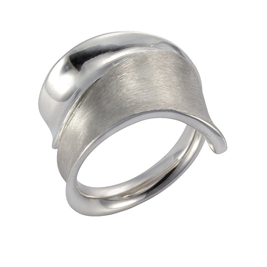 Ring SIlber 925 rhodiniert glanz matt 14mm breit
