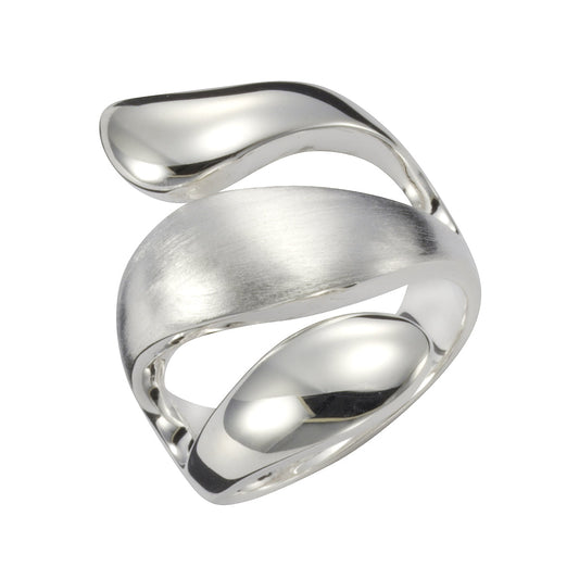 Ring Silber 925 rhodiniert mattiert und glänzend