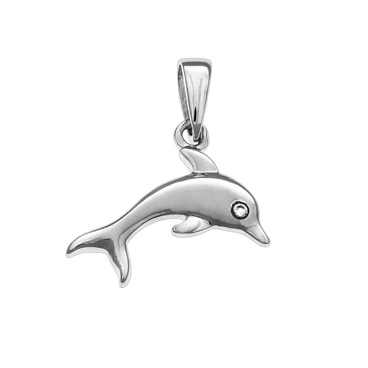 Anhänger aus 925/- Sterling Silber Delfin mit 1,8cm Länge