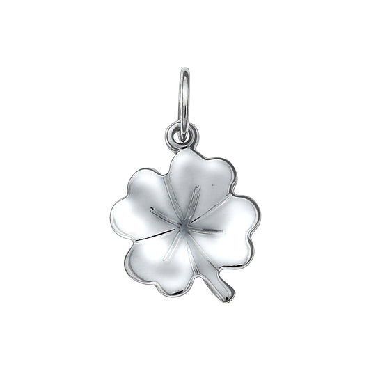 Anhänger in 925/- Sterling Silber rhodiniert in Kleeblattform