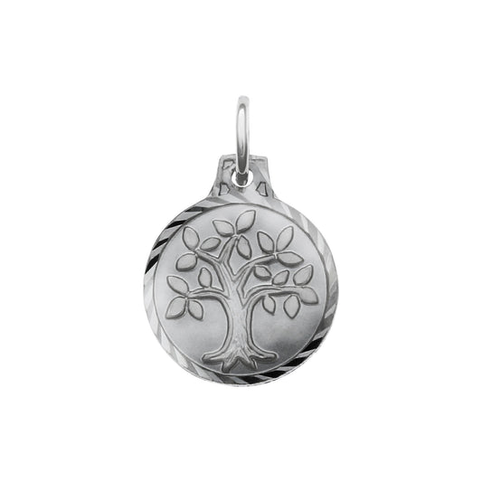Anhänger aus 925/- Sterling Silber rhodiniert mit Lebensbaum und 1,8cm Länge