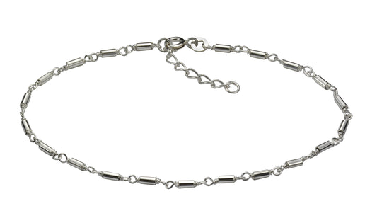 Fußkettchen 925 Silber mit Federringverschluss und 23+2,5cm Länge