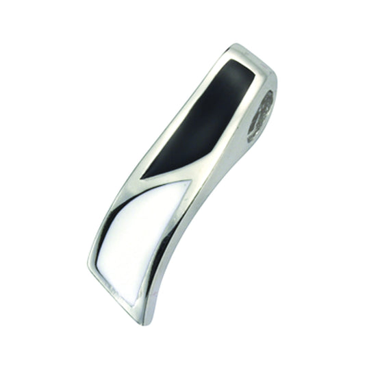 Anhänger aus 925/- Sterling Silber rhodiniert mit Lack in schwarz und weiß